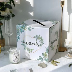 Tirelire mariage en bois pour les cartes de vœux