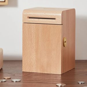 Tirelire en bois design moderne