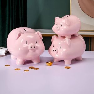 Tirelire cochon géante, design amusant pour enfants