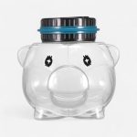 Grosse tirelire cochon transparente en plastique
