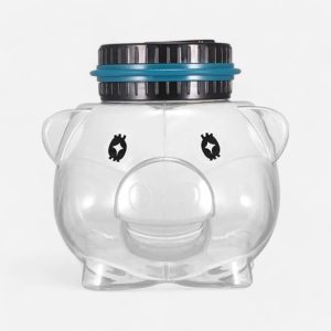 Grosse tirelire cochon transparente en plastique