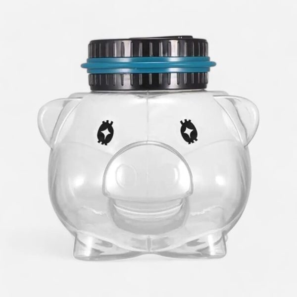 grosse-tirelire-cochon-transparente-1 Grosse tirelire cochon transparente en plastique