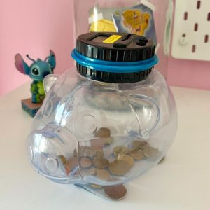Cochon tirelire transparente, parfaite pour les économies