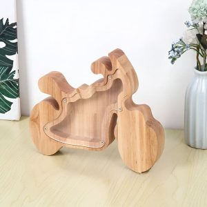 Moto Tirelire en Bois pour collection et décoration