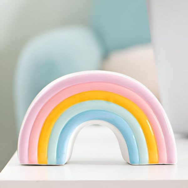 Tirelire colorée en forme d'arc-en-ciel pour épargner