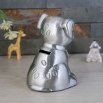 Tirelire Chien Argentée, cadeau original
