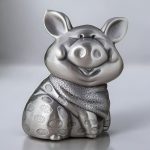 Économiseur d'argent cochon métallique argenté