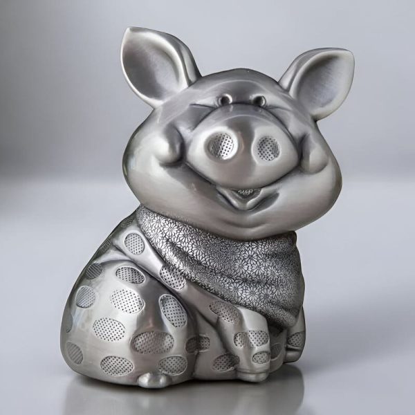 Économiseur d'argent cochon métallique argenté