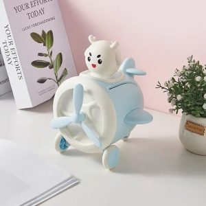 Tirelire avion pour enfant en forme ludique et colorée