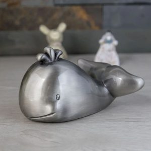 Tirelire baleine en métal design animal