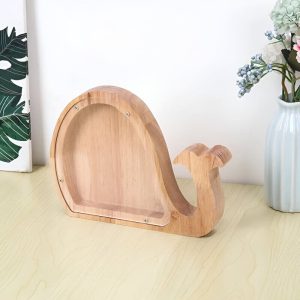 Tirelire Baleine en Bois pour enfants, design animal ludique