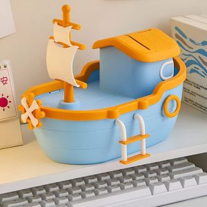 Tirelire amusante pour enfants, design bateau ludique