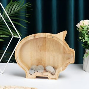 Tirelire en bois en forme de cochon