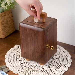 Tirelire en bois design valise