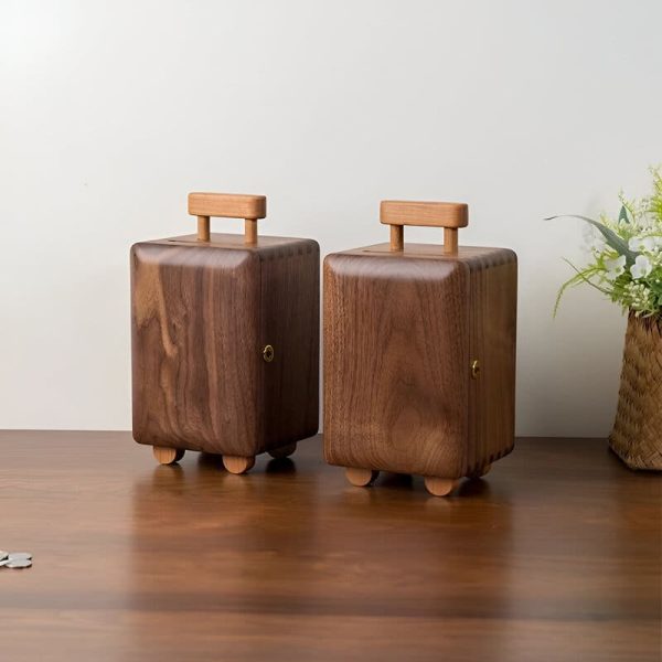 Tirelire bois valise, cadeau enfant