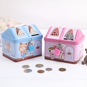 Tirelire en fer pour enfant, design coloré et ludique