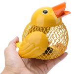 Accessoire déco pratique : tirelire canard en métal pour économies