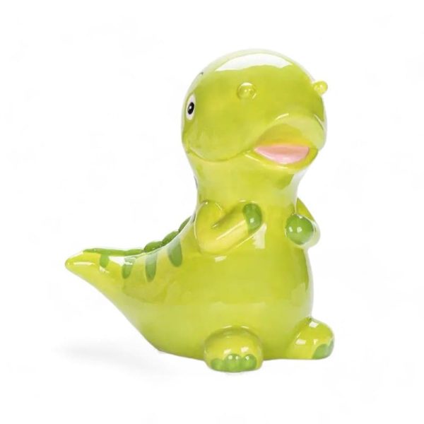 Céramique tirelire dinosaure, objet fun et utile