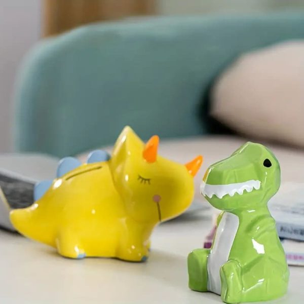 Tirelire dinosaure, accessoire de décoration ludique