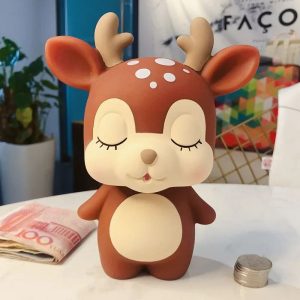 Tirelire animale en forme de cerf stylisé