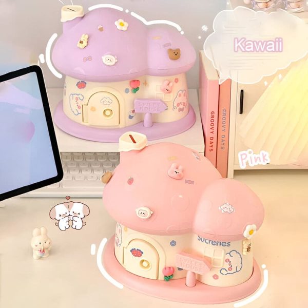 Tirelire enfant champignon, ajout décoratif à la chambre