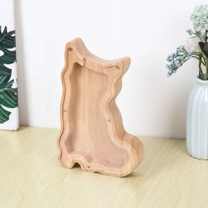 Tirelire Chat en Bois décorative pour enfants