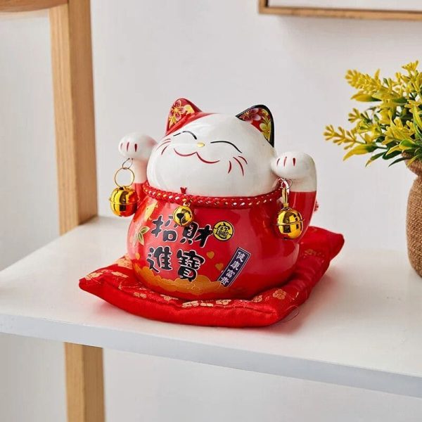 Tirelire Chat Chinois avec finitions soignées
