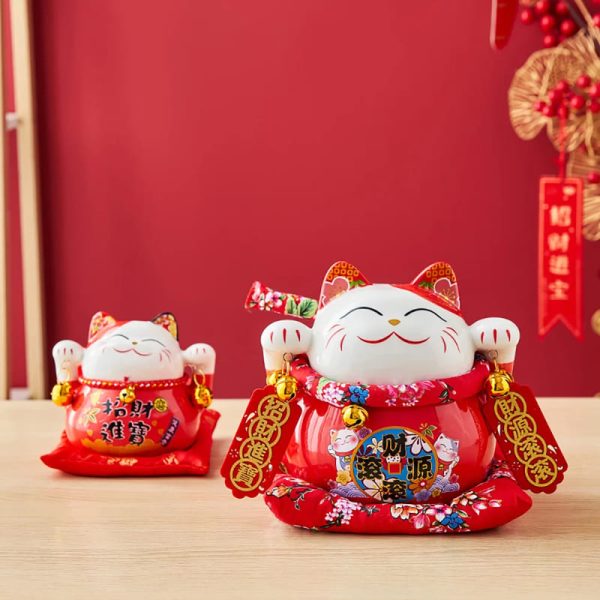 Tirelire Chat design traditionnel chinois
