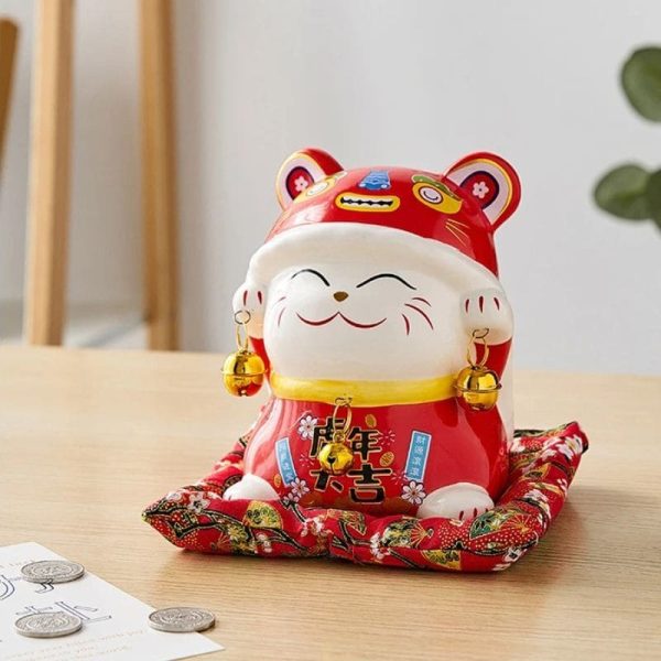 Tirelire Chat Chinois en couleur vive