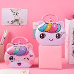 Tirelire chat licorne colorée et originale pour enfants