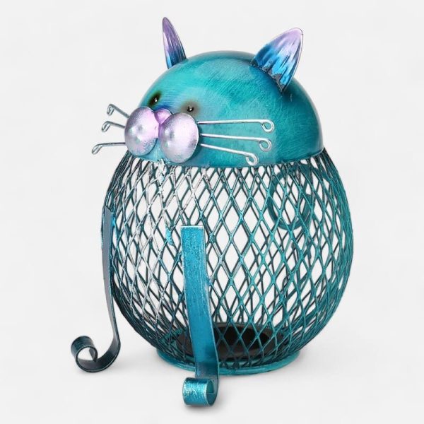 Tirelire en métal forme de chat pour épargner