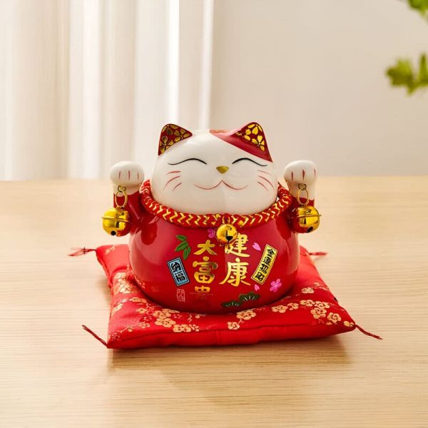 Accessoire de décoration : tirelire chat porte-bonheur