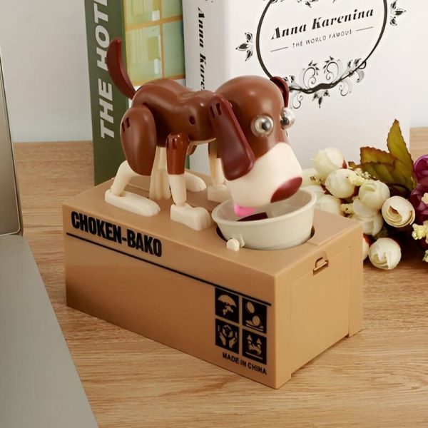 Tirelire en forme de chien pour collection