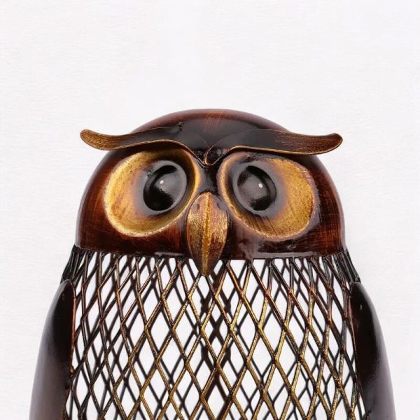 Accessoire déco enfant : tirelire chouette en fer