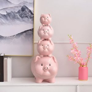 Tirelire Cochon à Casser en céramique blanche