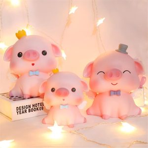 Tirelire cochon avec ailes d'ange, design ludique