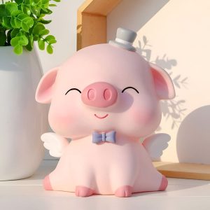 Tirelire en céramique cochon ange, cadeau original