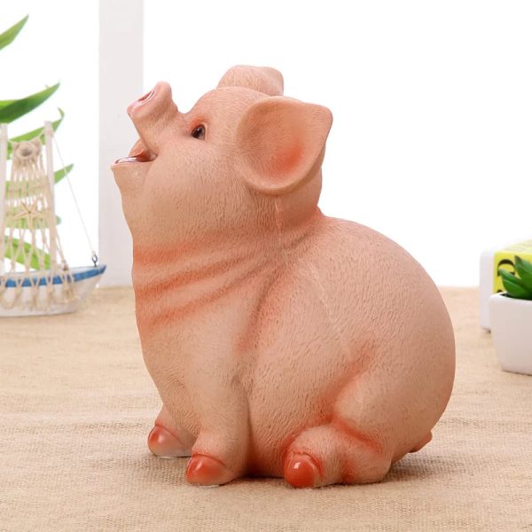 Cochon assis en tirelire, design amusant