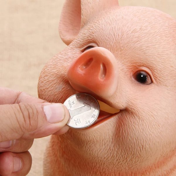 Cochon assis en tirelire, cadeau original