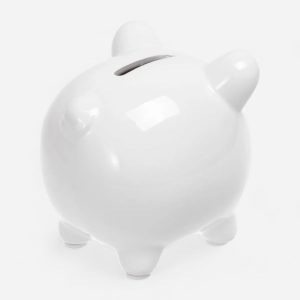 Tirelire en forme de cochon blanc pour économiser de l'argent
