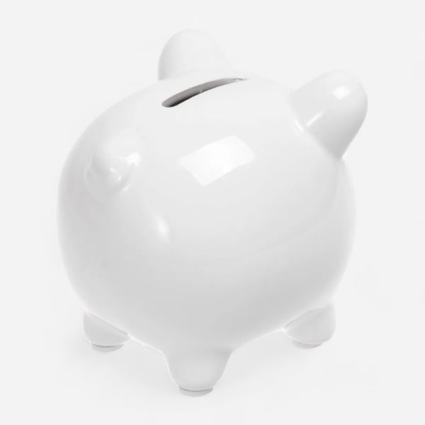 Tirelire en forme de cochon blanc pour économiser de l'argent