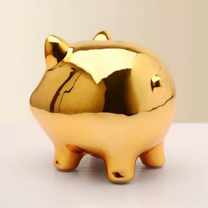 Tirelire cochon or brillant