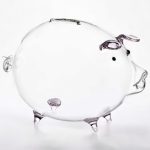 Verre transparent : tirelire en forme de cochon