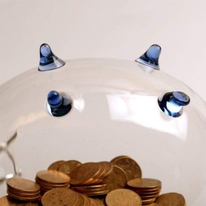Tirelire cochon design en verre transparent