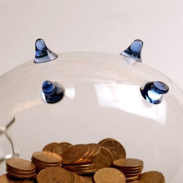 Tirelire cochon design en verre transparent
