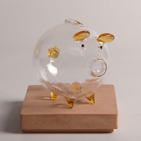 Tirelire cochon pour enfants en verre