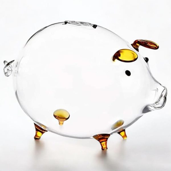 Tirelire cochon en verre pour collectionneur