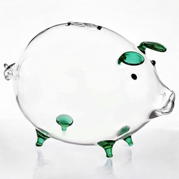 Tirelire cochon en verre pour cadeau original