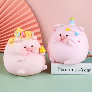 Tirelire cochon humoristique en céramique rose