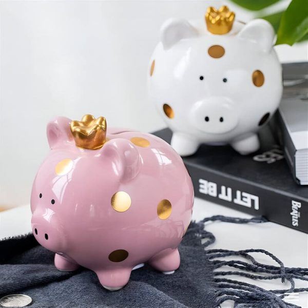 Tirelire en porcelaine en forme de cochon